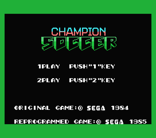 Champion Soccer title screen for MSX